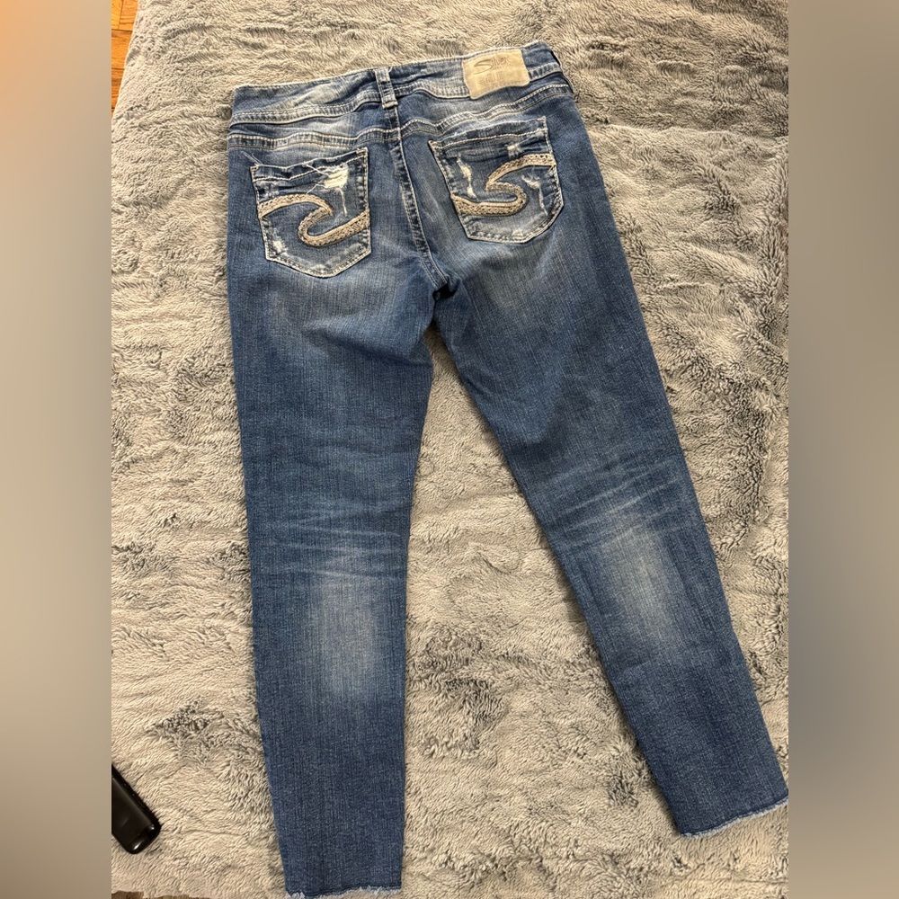 Silver Suki crop Jean